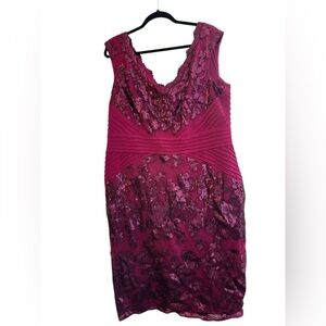 Adrianna Papell Fuchsia and Maroon Sequin Dress